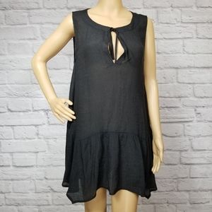 Le Sample Black Trapeze Sleeveless Slip Dress